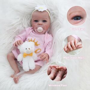 Realistic Reborn Baby Girl Dolls Tink - 16 Inch Lifelike Newborn Preemie Baby